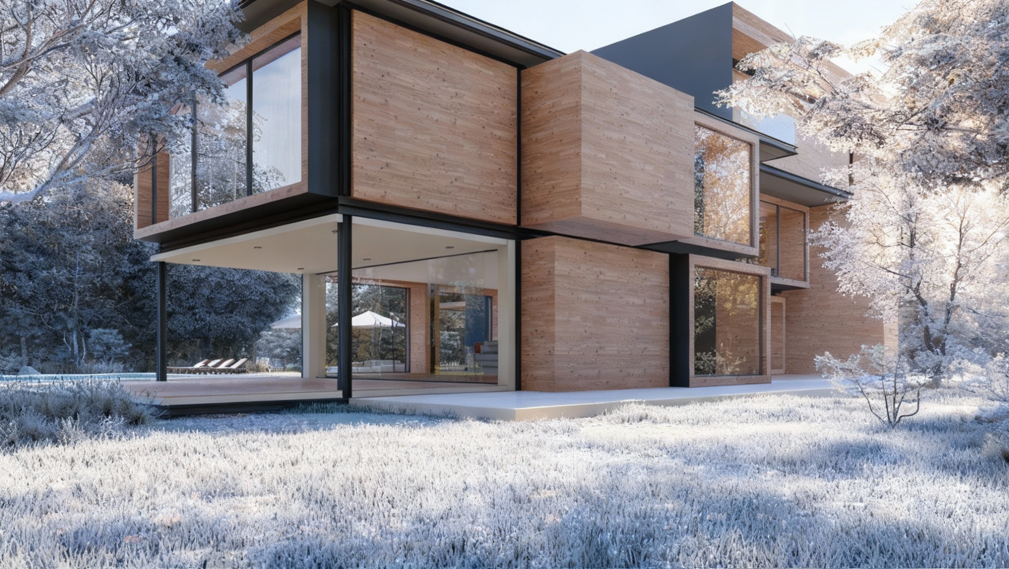 Nowoczesne elewacje zimą — dlaczego płyty drewnopodobne są hitem końcówki roku?